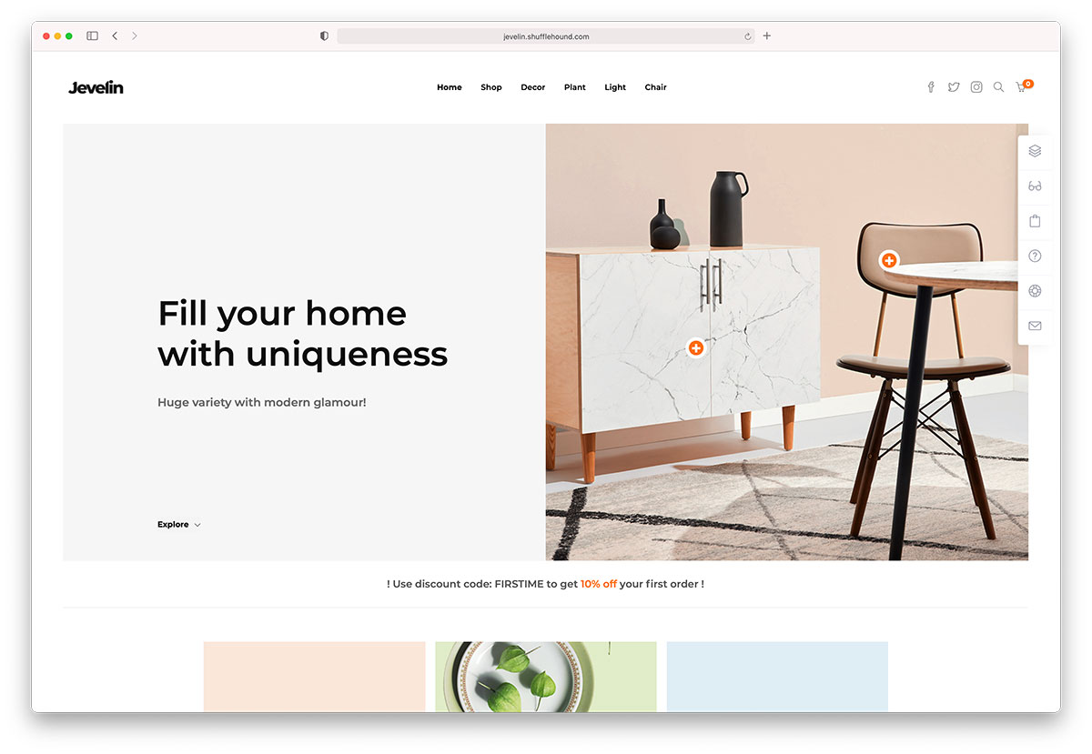 jevelin - thème WordPress pour meubles