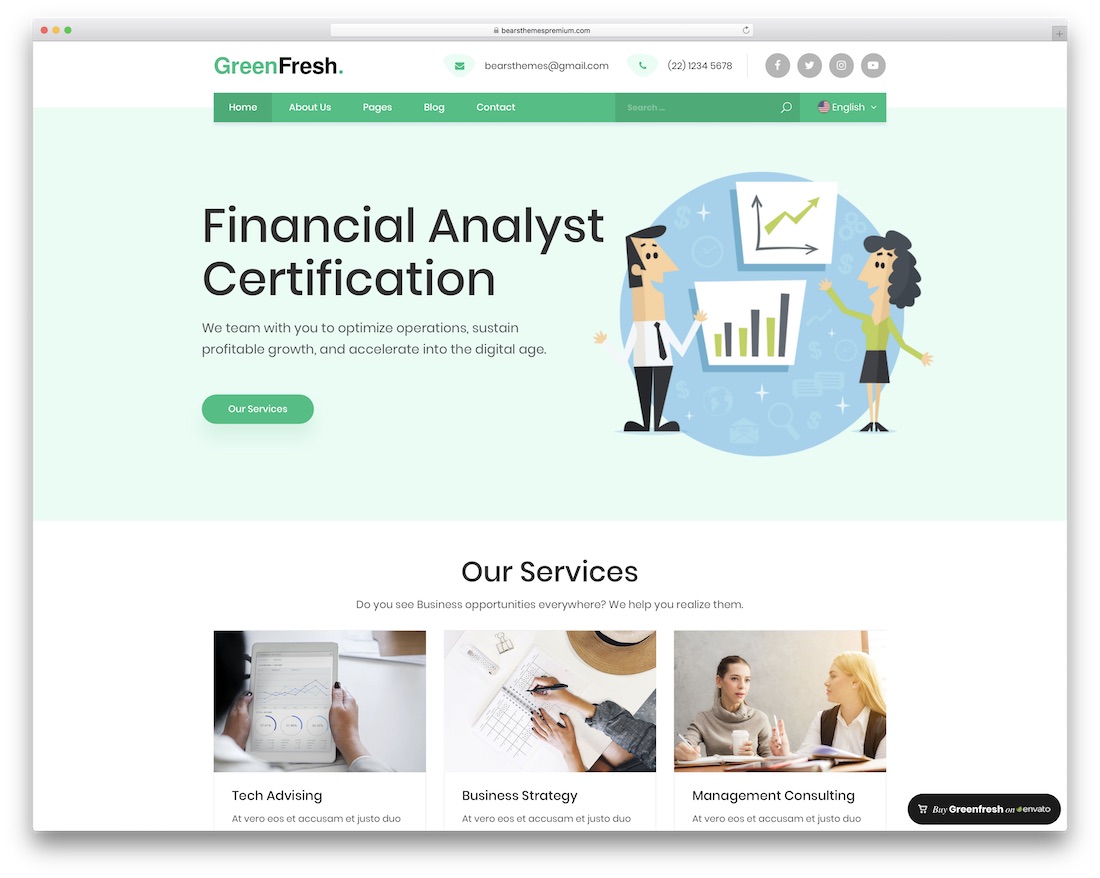 tema wordpress perusahaan keuangan greenfresh