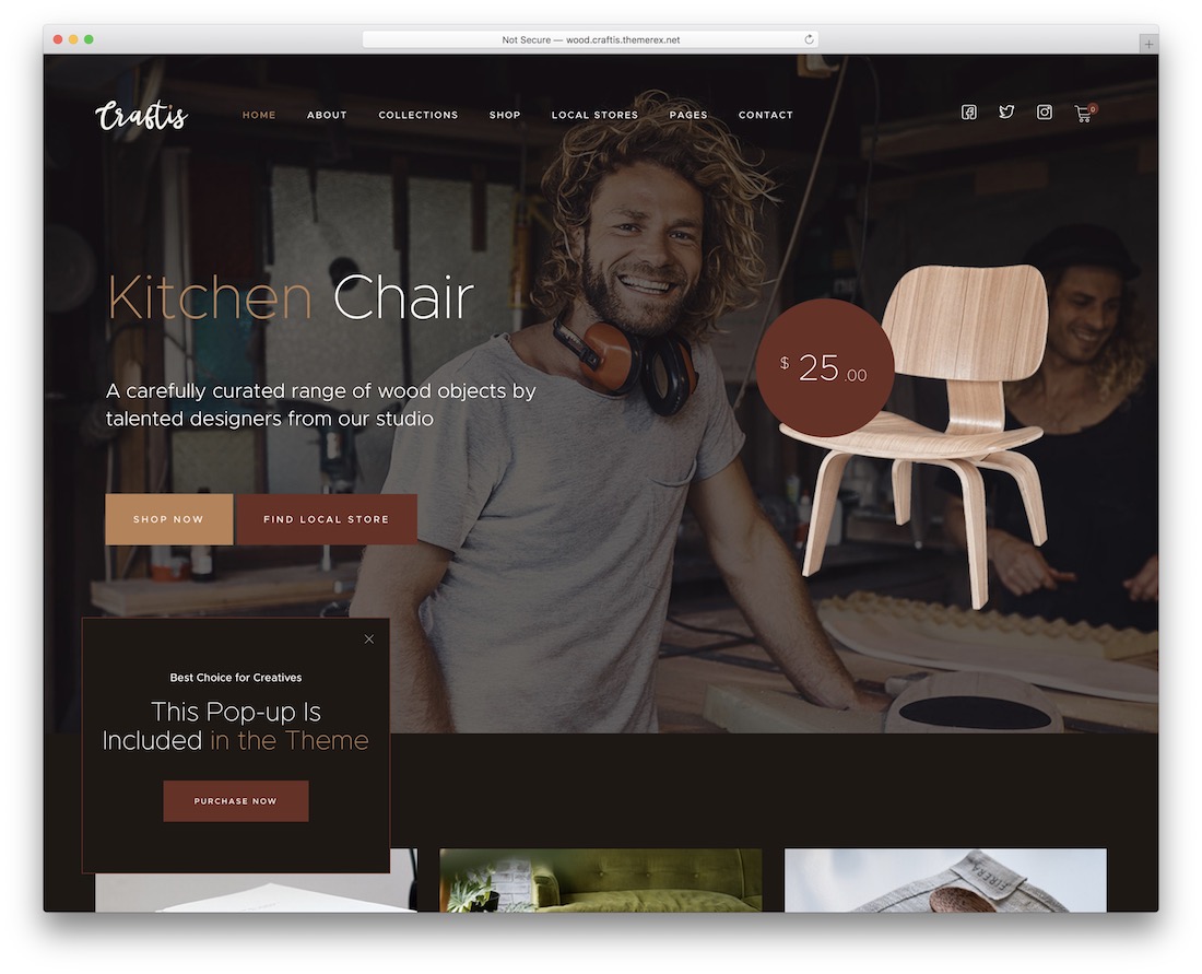 thème wordpress rétro vintage craftis