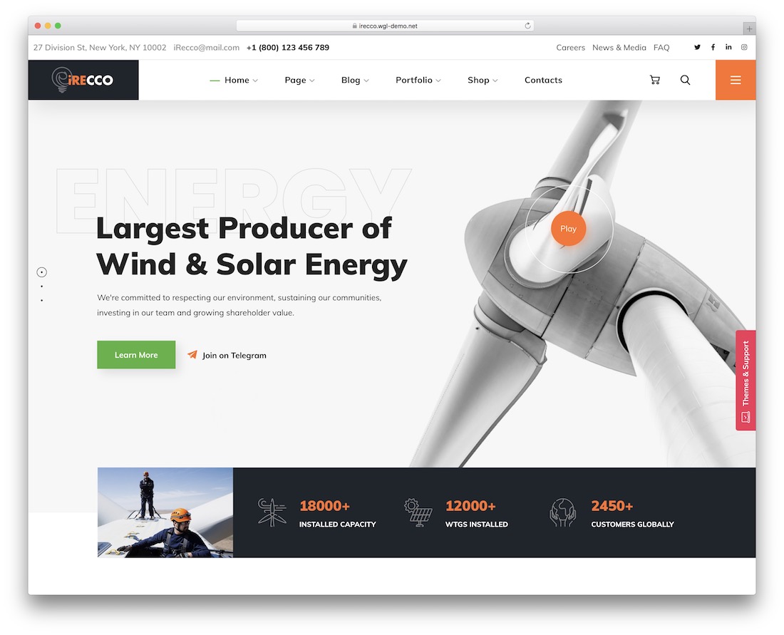 Irecco zielony motyw wordpress