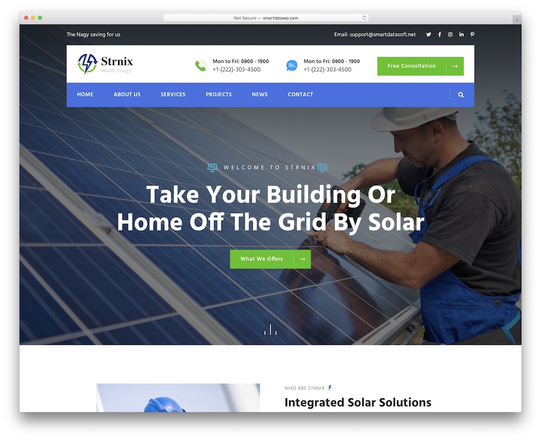strnix zielony ekologiczny motyw wordpress