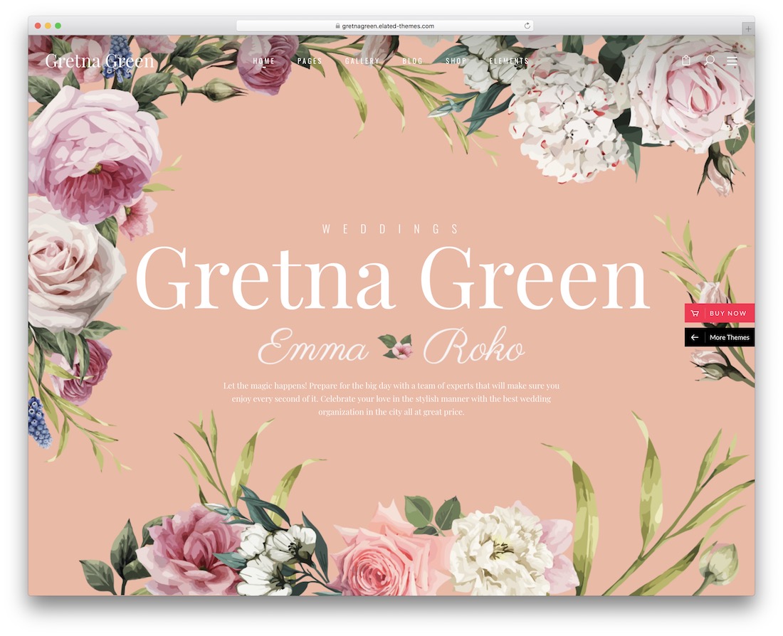 thème de mariage gretna wordpress