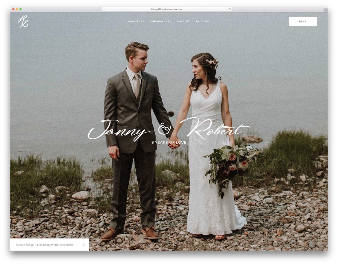 thème de mariage wordpress pont