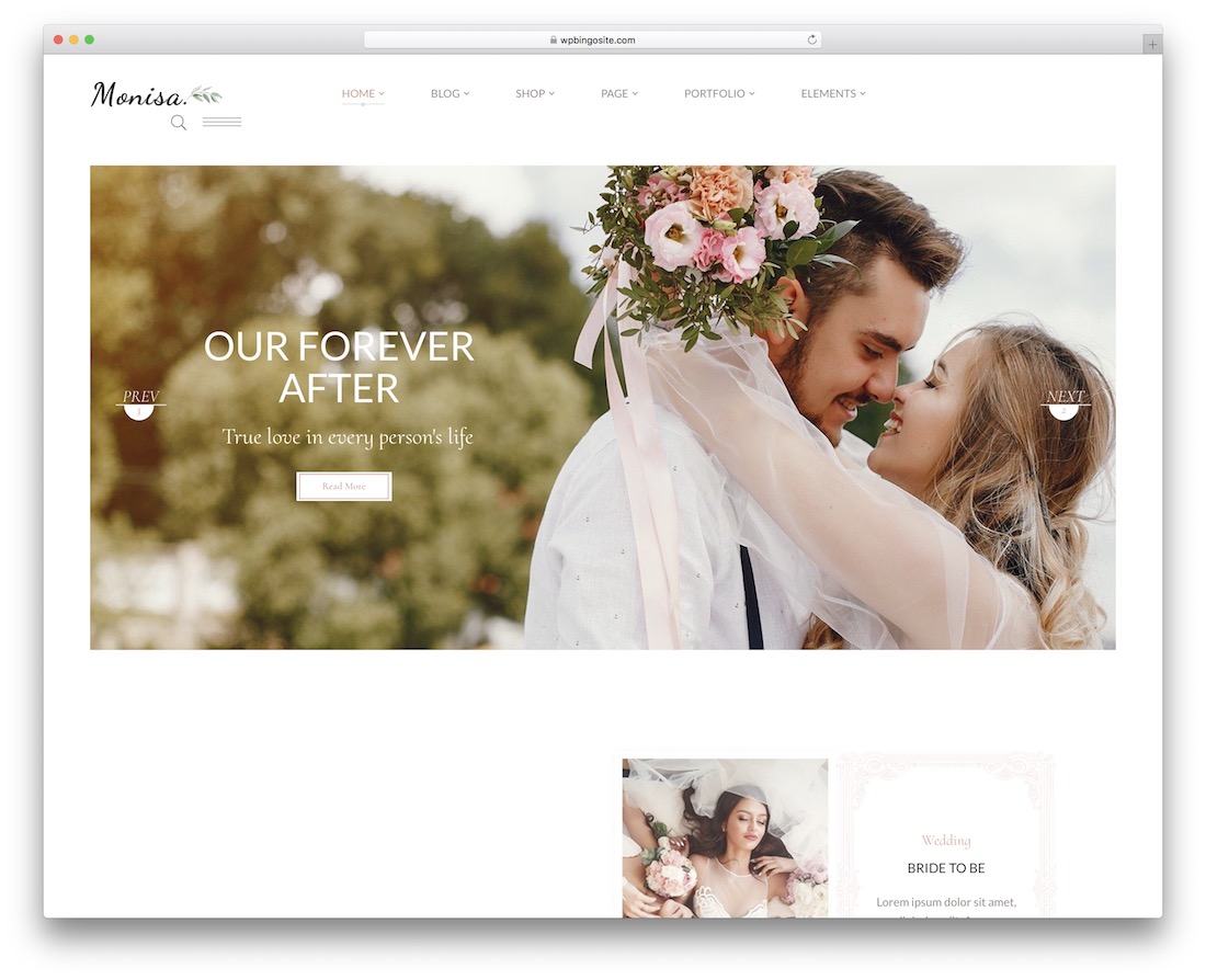 thème de mariage monisa wordpress