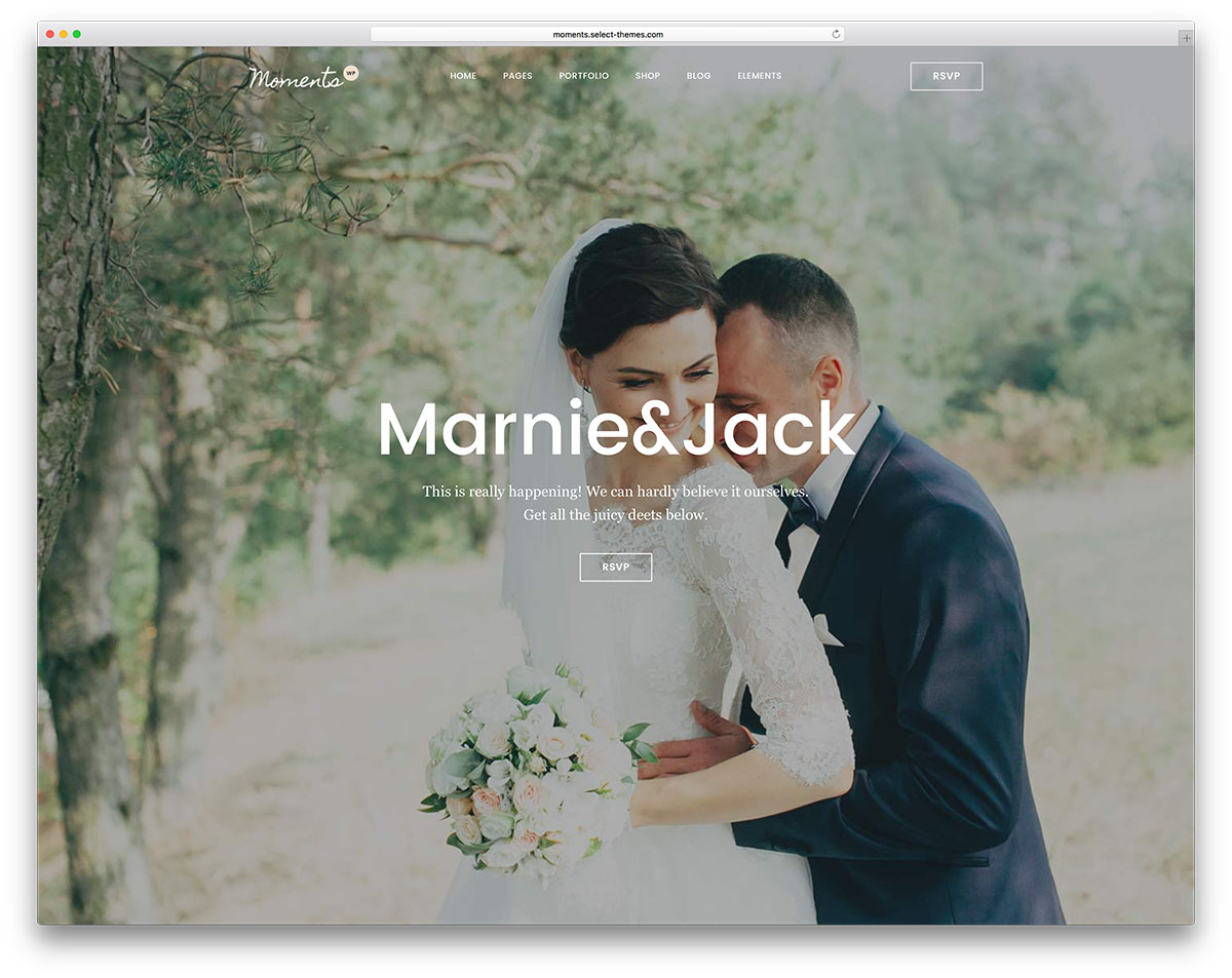 thème wordpress de mariage moderne