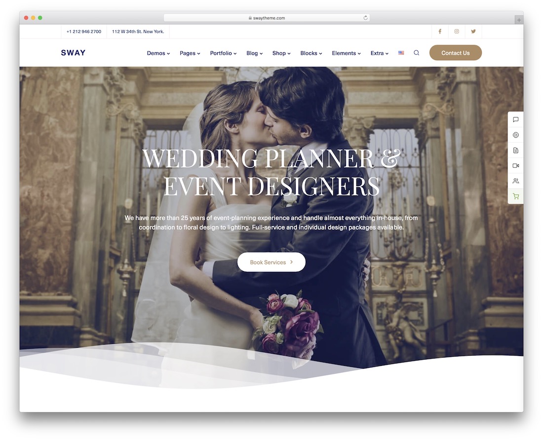thème de mariage wordpress balancement