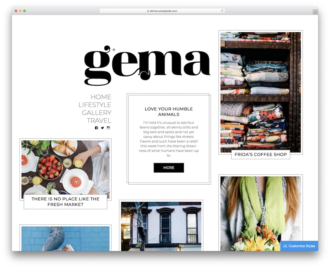 tema de wordpress estilo gema pinterest