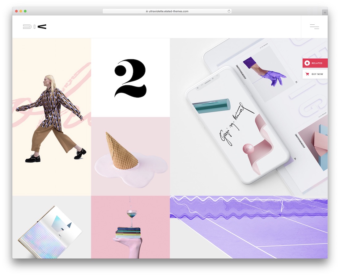 tema de wordpress estilo pinterest ultraviolette