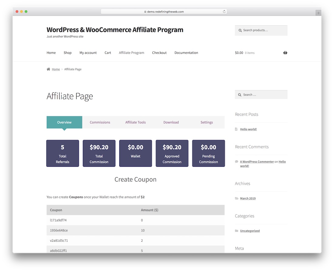 wordpress woocommerce ortaklık programı