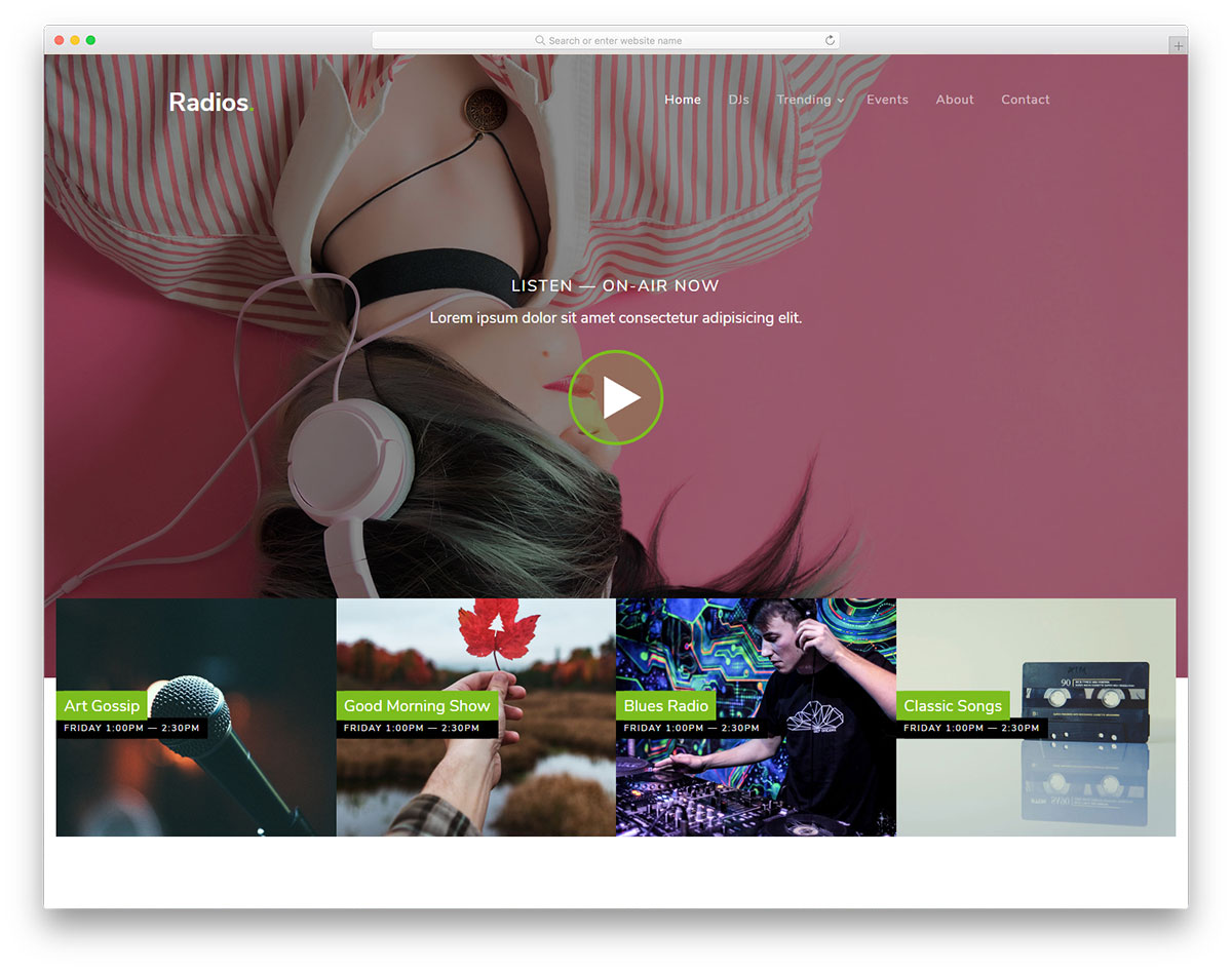 șablon radio gratuit