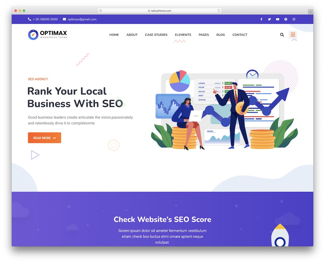 tema wordpress di marketing optimax