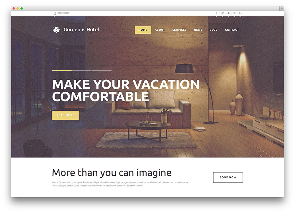 華麗的 WordPress 酒店主題