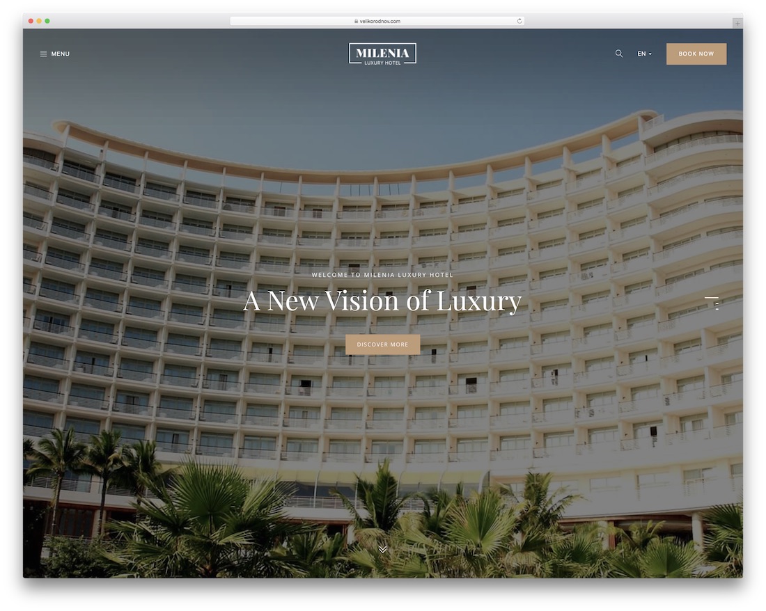 milenia 酒店預訂 wordpress 主題