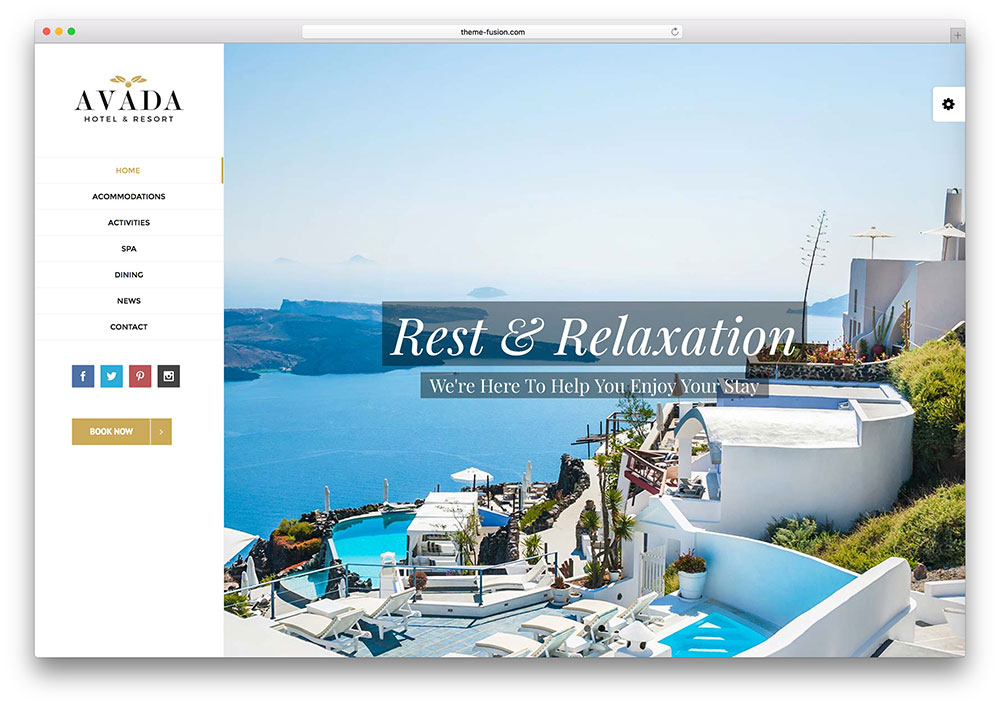avada - 酒店預訂 wordpress 主題