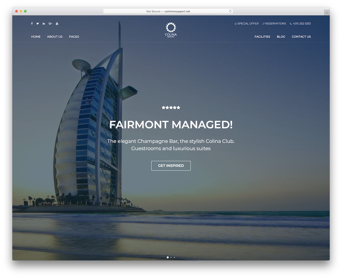 colina 酒店預訂 wordpress 主題