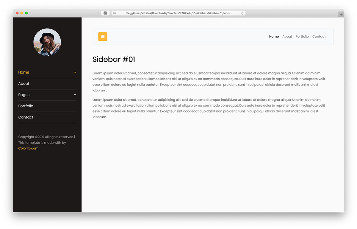 barra lateral de bootstrap
