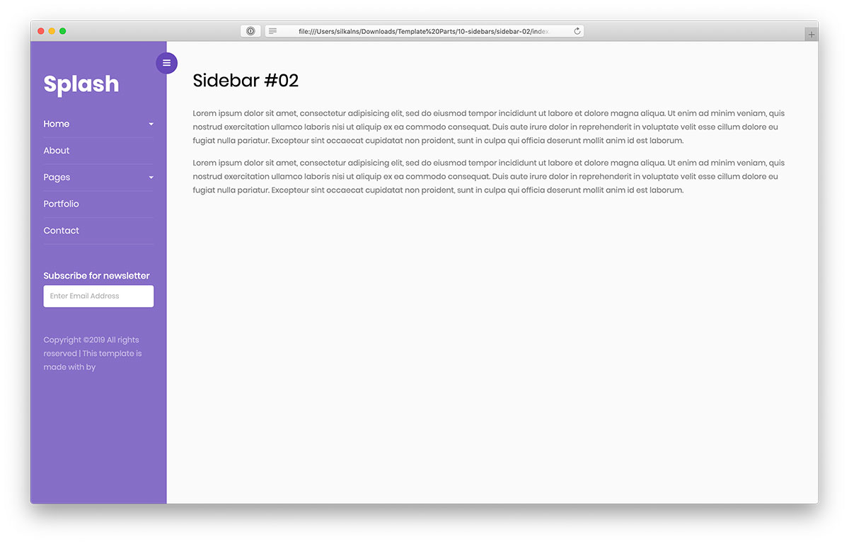 plantilla de barra lateral de bootstrap