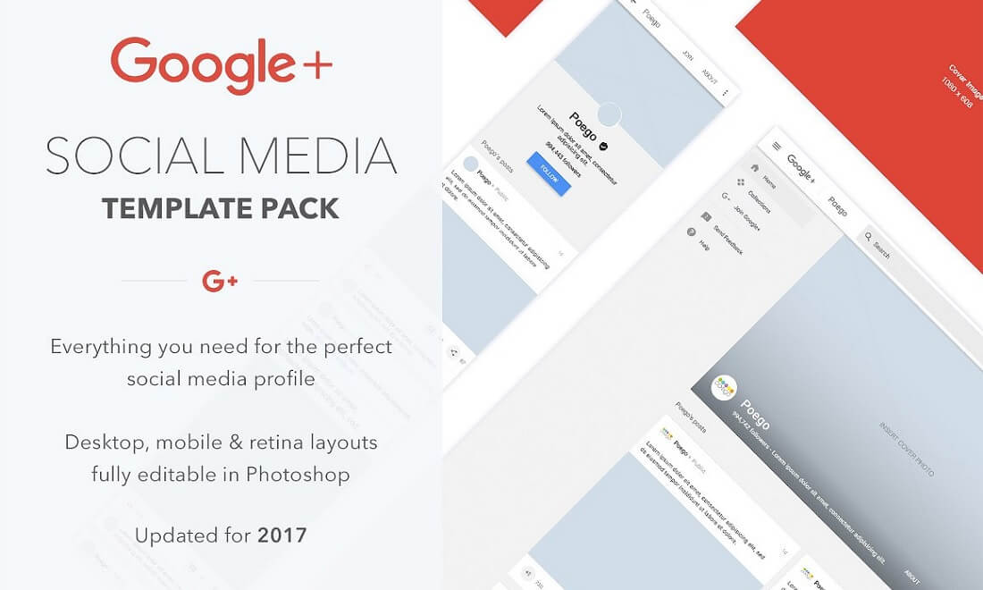 pakiet szablonów mediów społecznościowych google