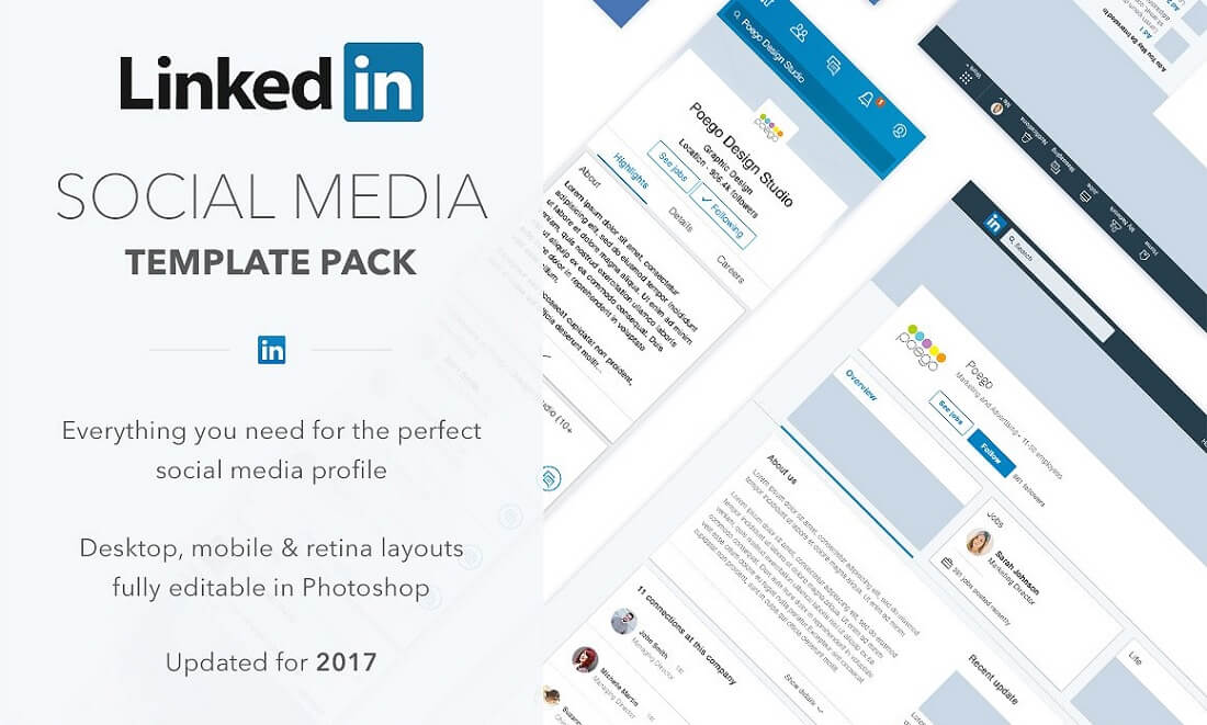 pakiet szablonów mediów społecznościowych linkedin
