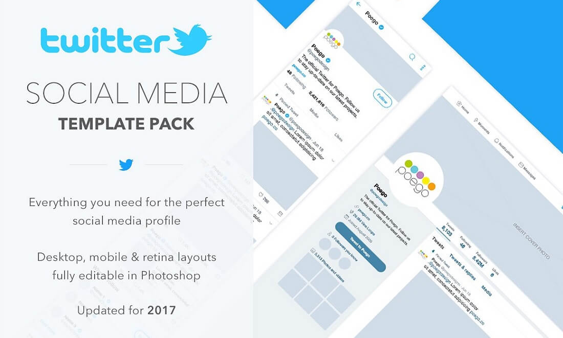 pakiet szablonów mediów społecznościowych na Twitterze