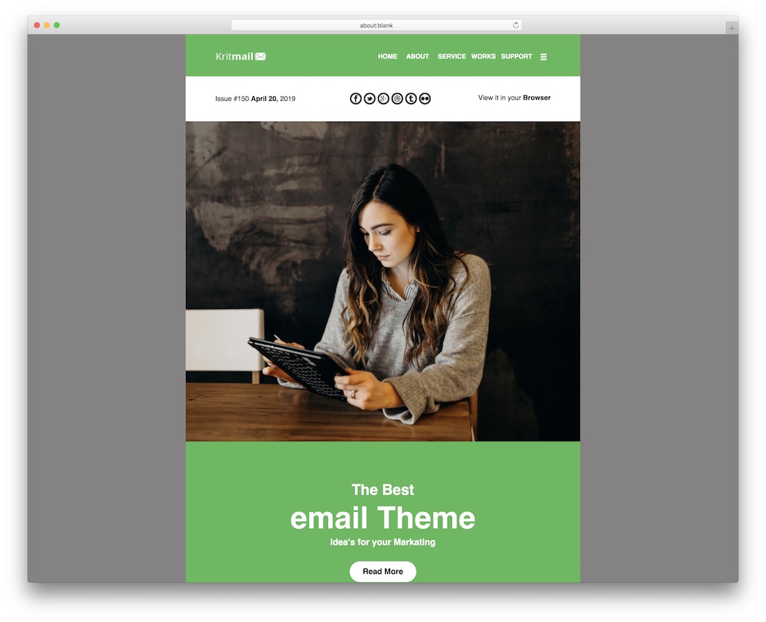 แม่แบบจดหมาย krit mailchimp