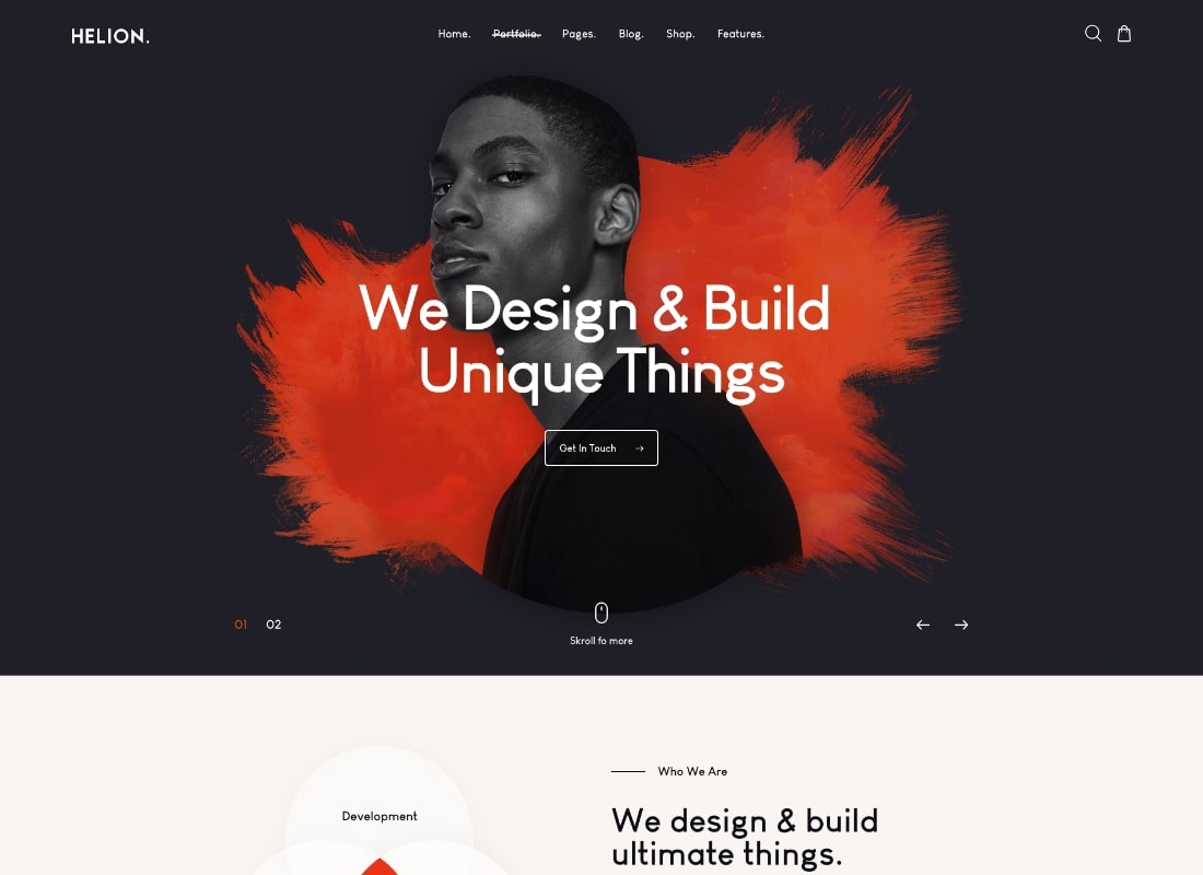 Helion | Kişisel Yaratıcı Portföy WordPress Teması + Mağazası