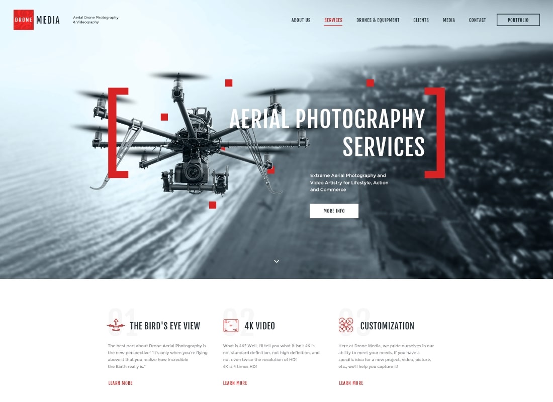 Drone Medya | Hava Fotoğrafçılığı ve Videografisi WordPress Teması