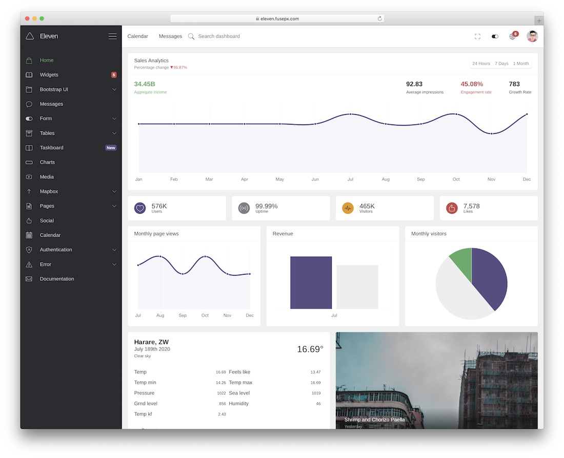 once plantilla de bootstrap