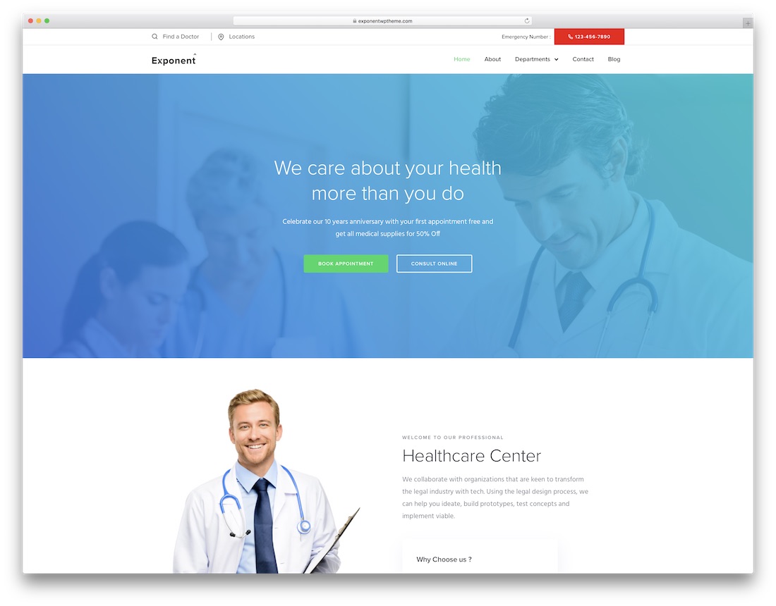 thème wordpress médical exposant santé
