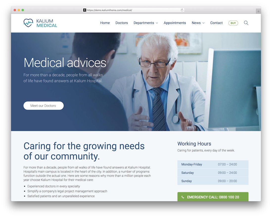 thème wordpress médical kalium santé
