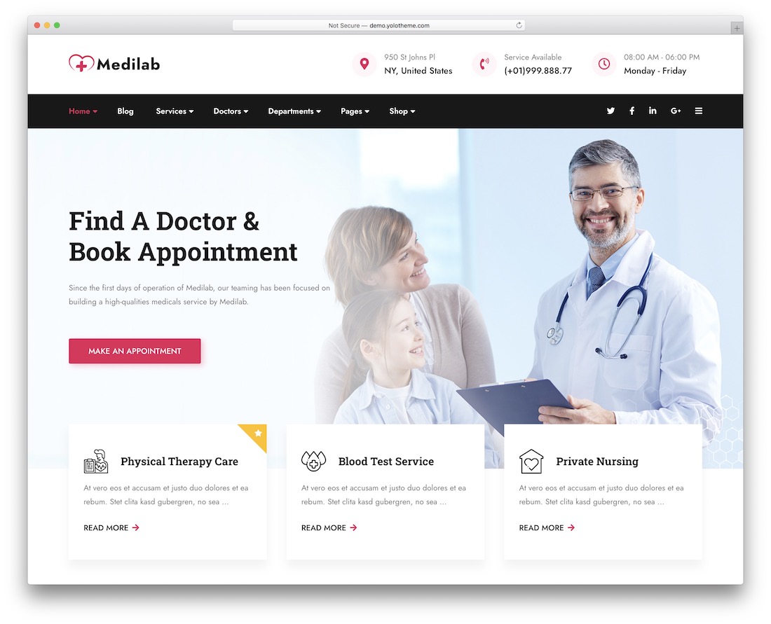 thème wordpress médical medilab