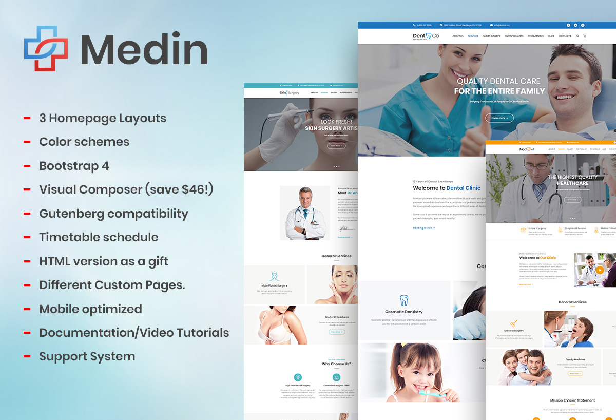 thème wordpress médical simple medin