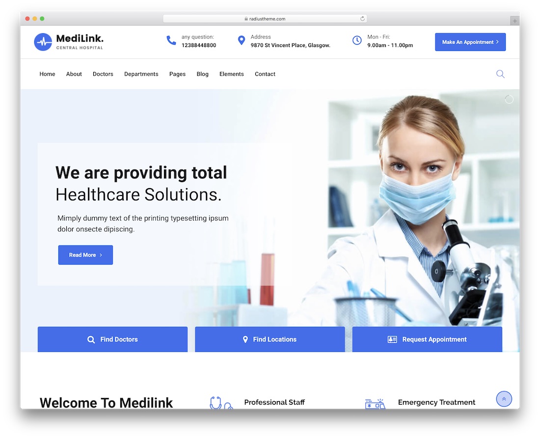 thème wordpress médical medilink santé