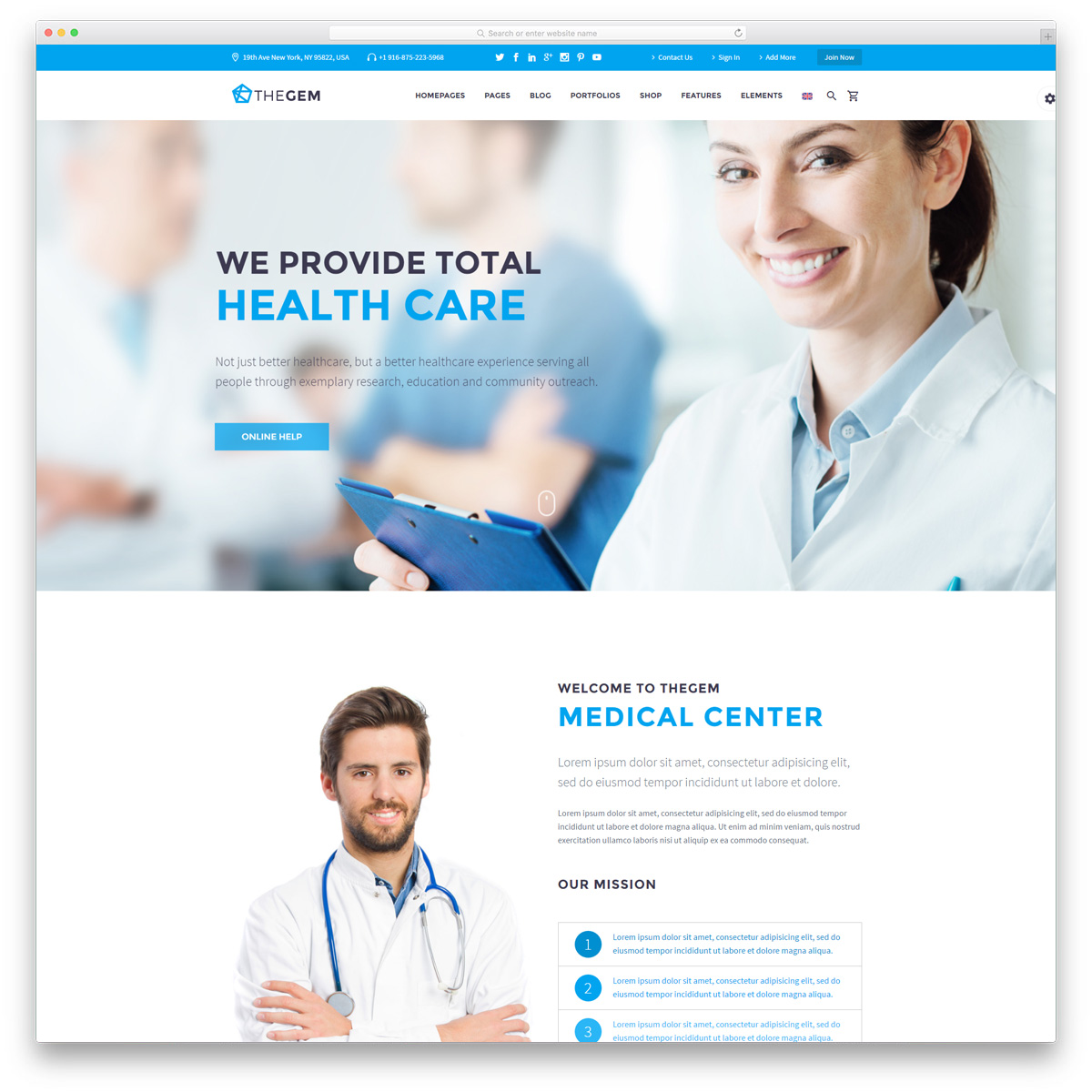 TheGem - thème WP médical simple
