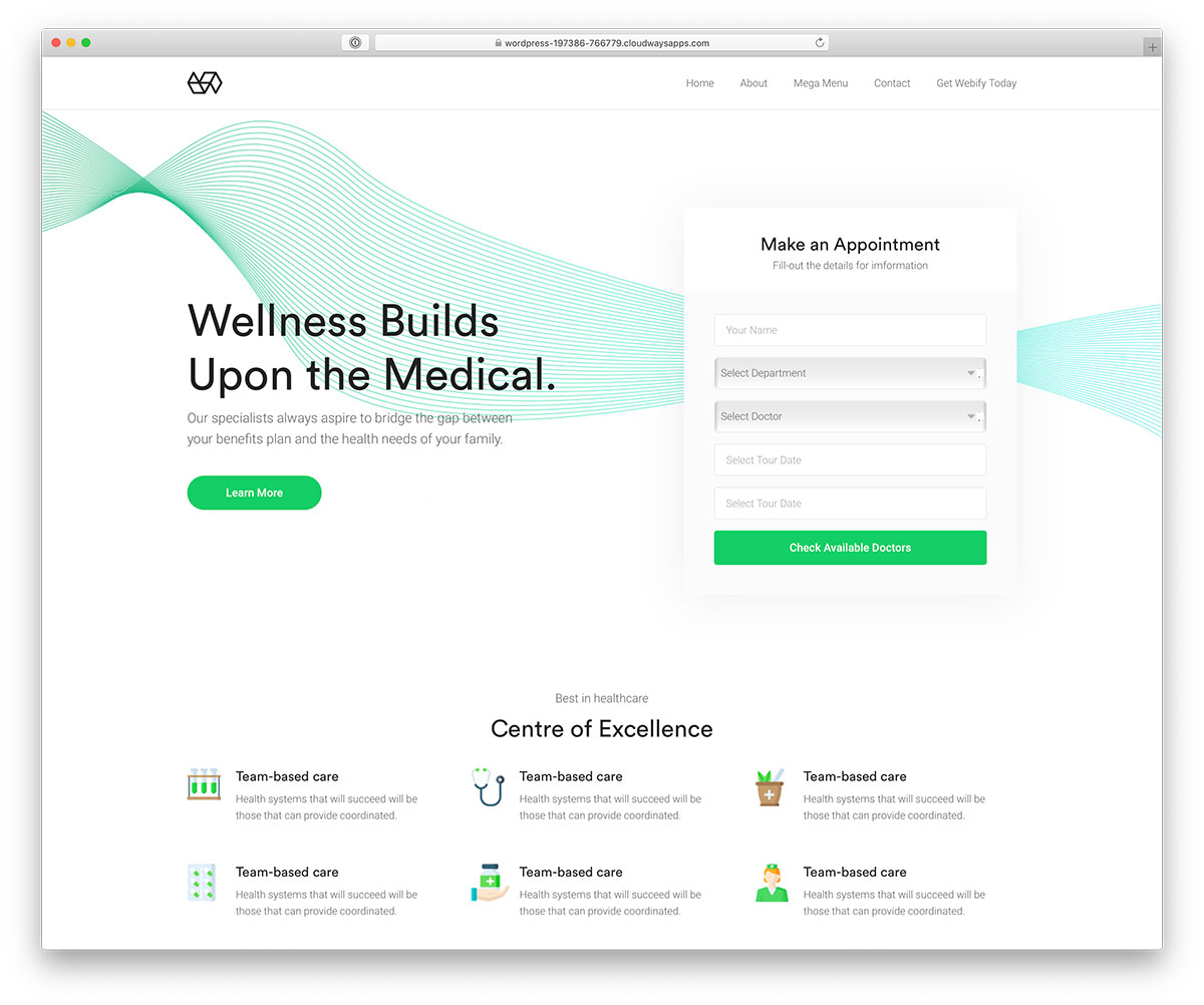 Webify - thème de prise de rendez-vous chez le médecin