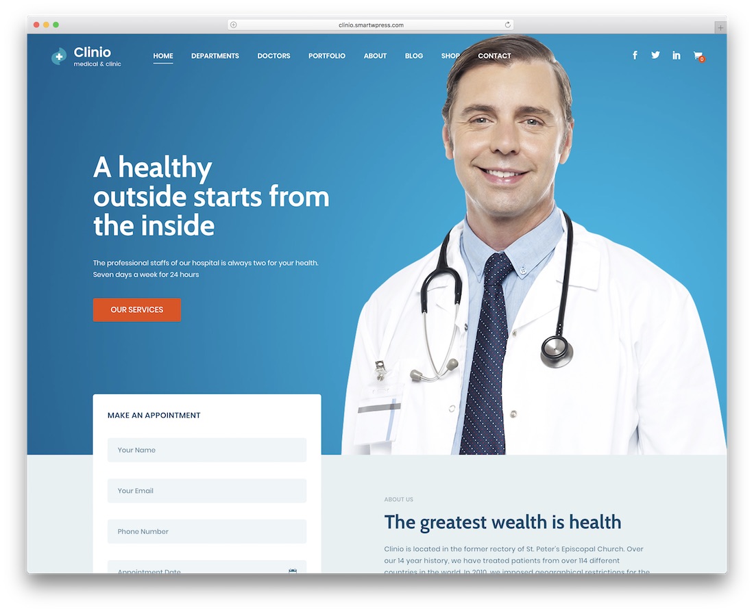 tema wordpress dokter klinik