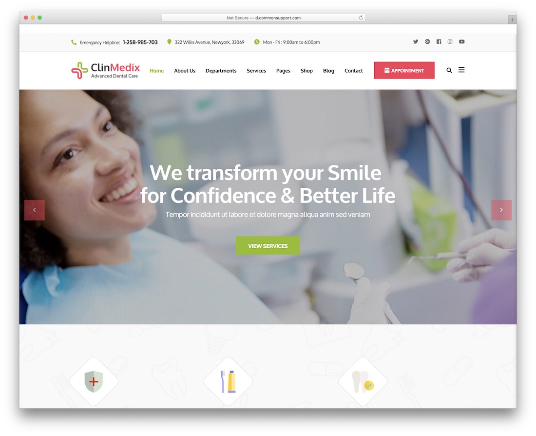 clinmedix wordpress diş hekimi teması.