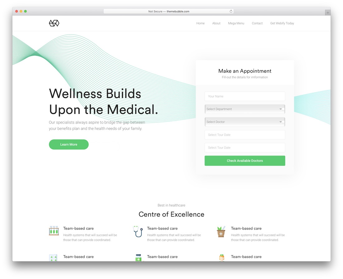 Randevu rezervasyonu ile webify wordpress diş hekimi teması