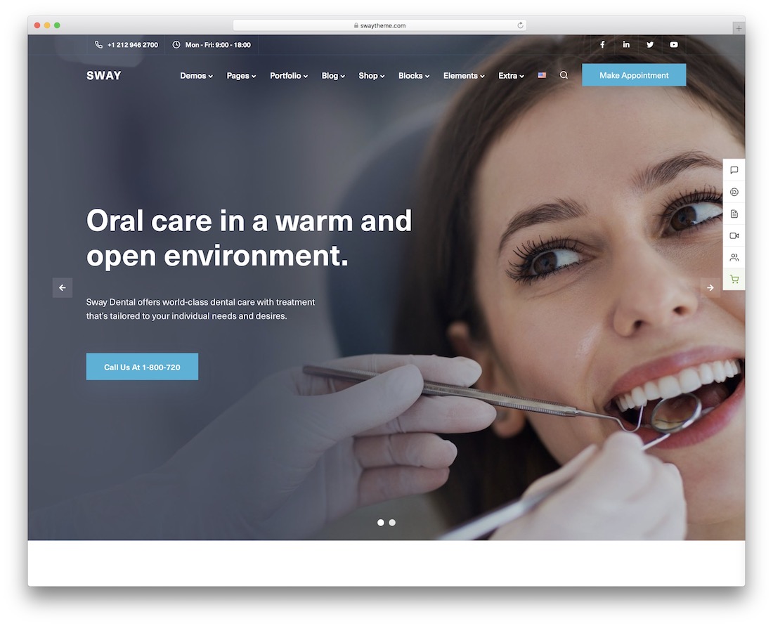 sway wordpress diş hekimi teması.