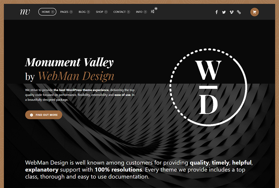 Tema WordPress accessibile alla Monument Valley