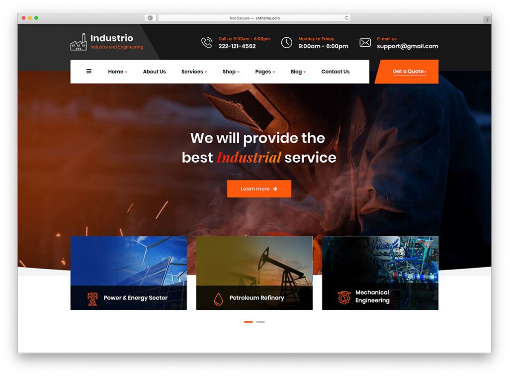 tema de WordPress industrial