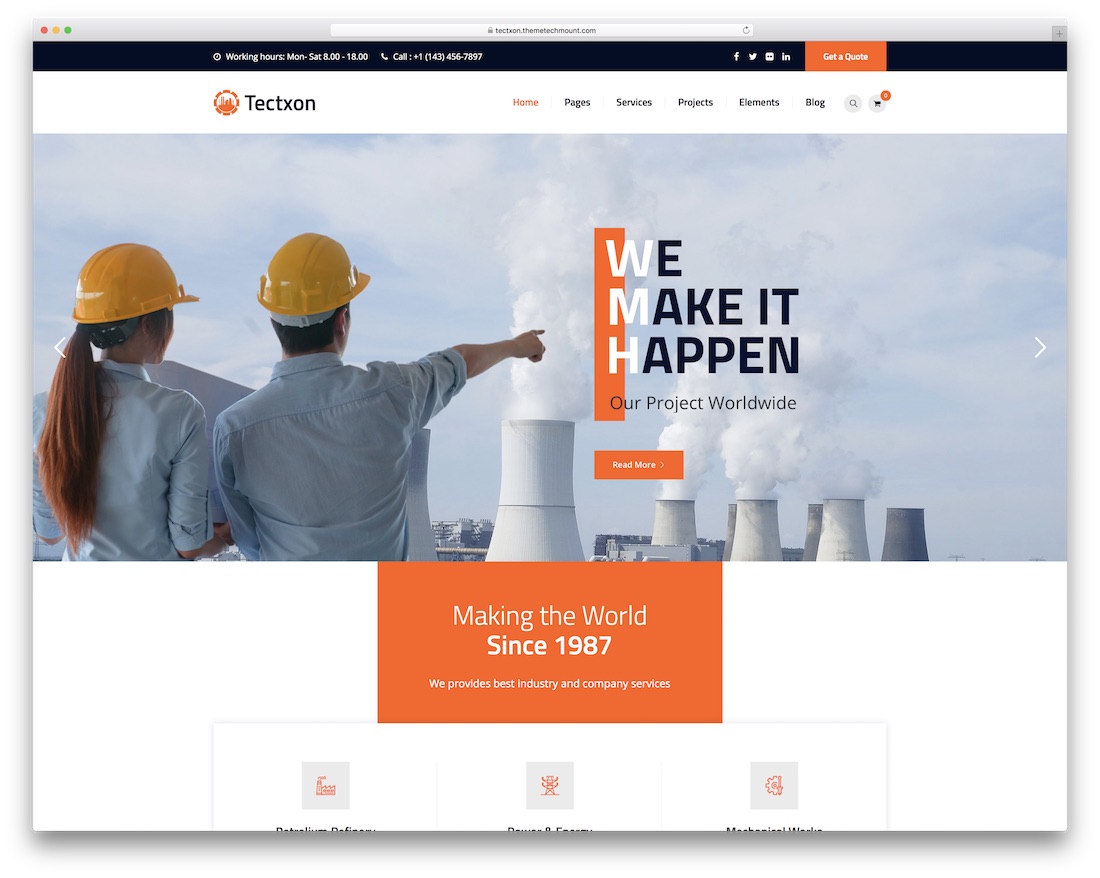 tema de wordpress industrial tectxo