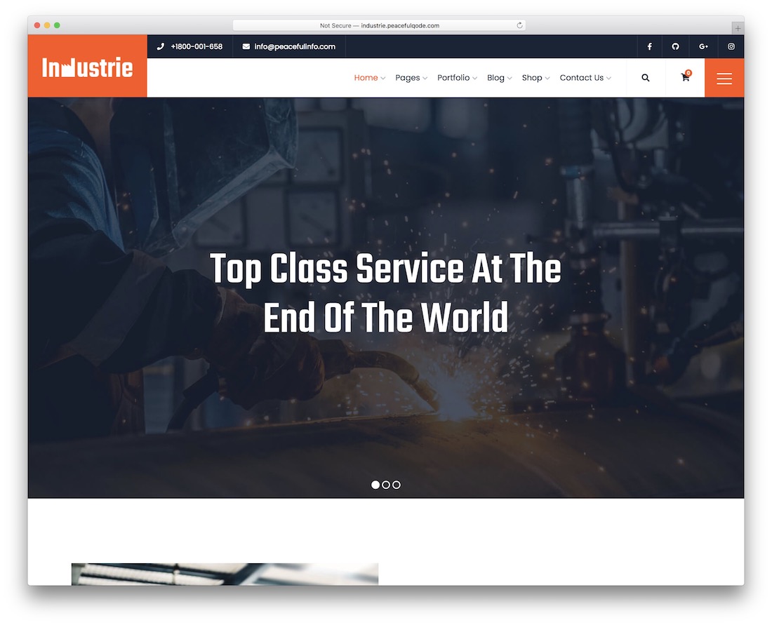tema de wordpress de la industria