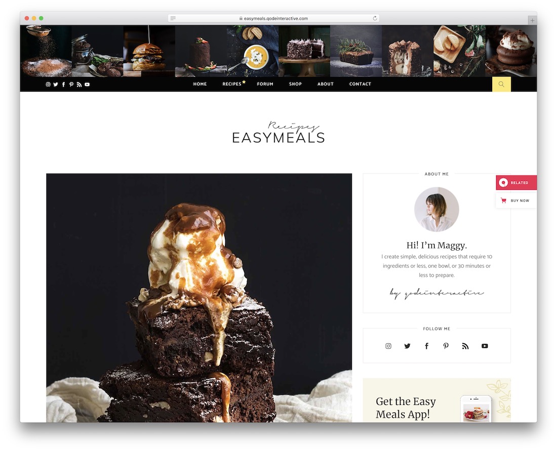 easymeals wordpress 美食博客主題