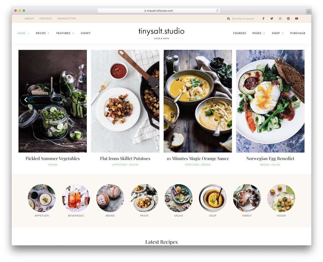 tinysalt wordpress 美食博客主題