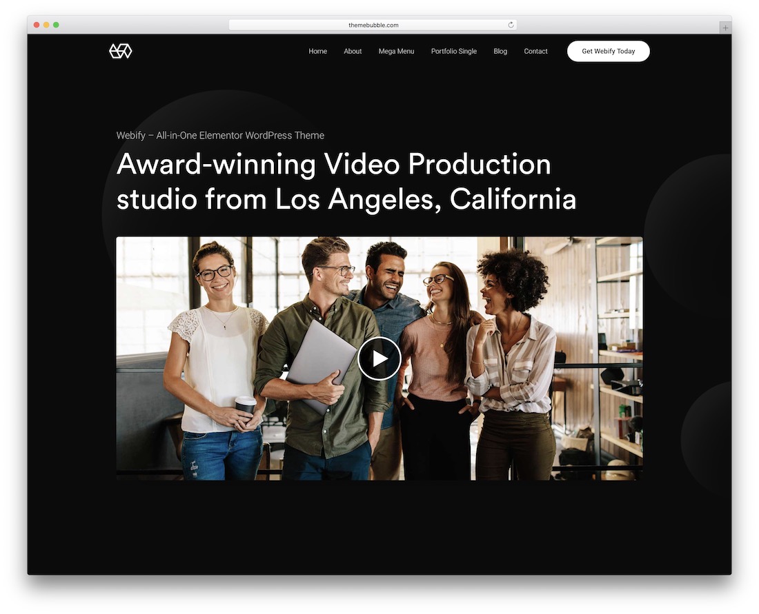 tema wordpress per videografi webify