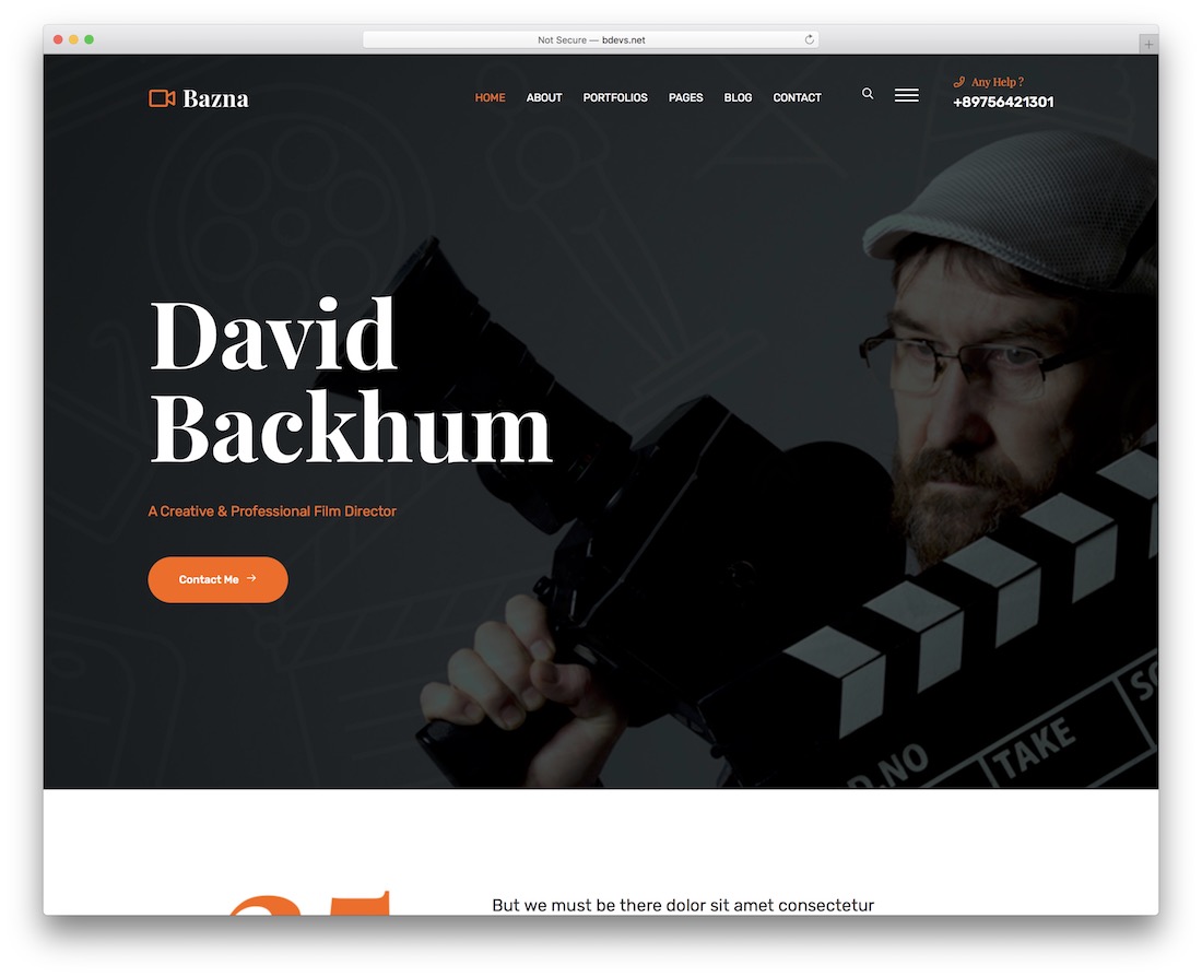 modello di sito web per videografi bazna