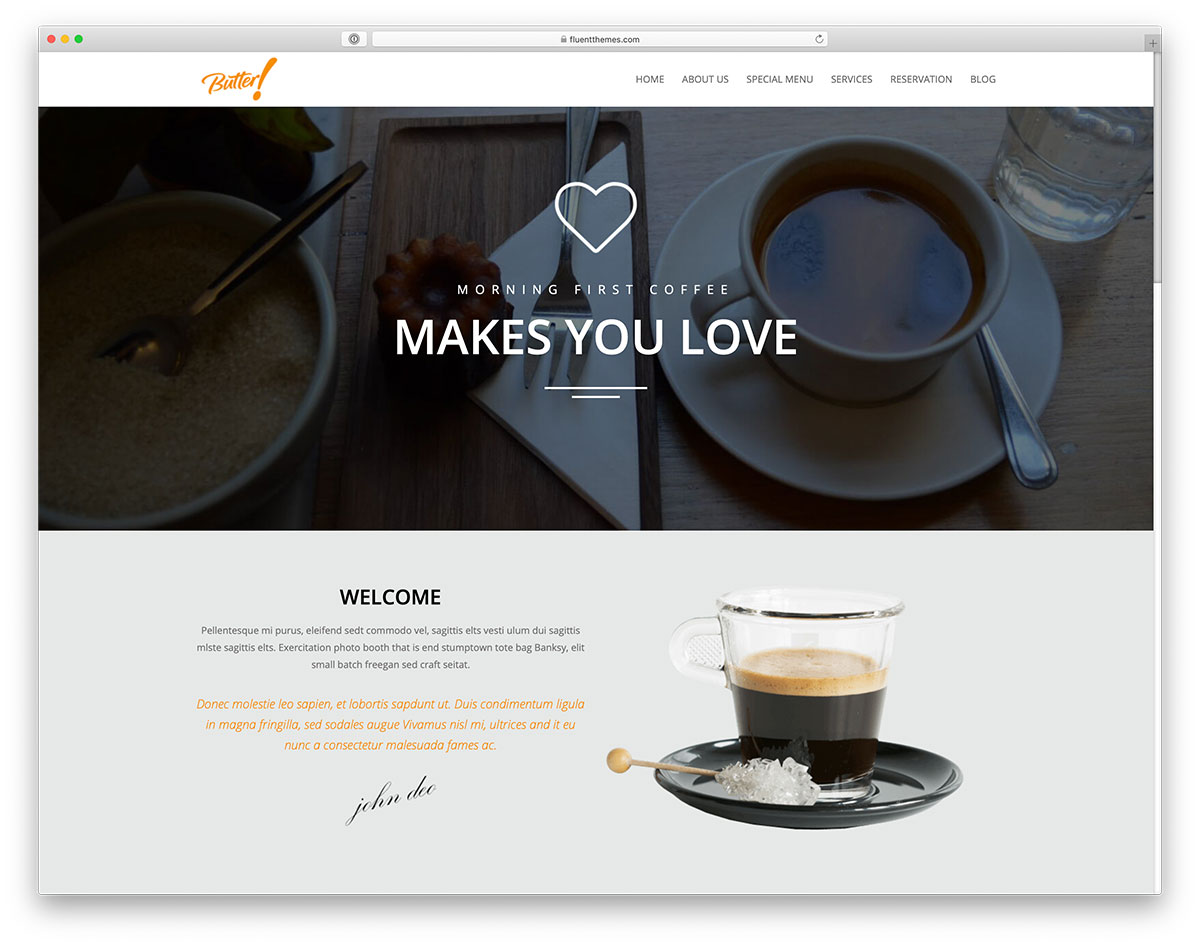 咖啡店 WordPress 主題