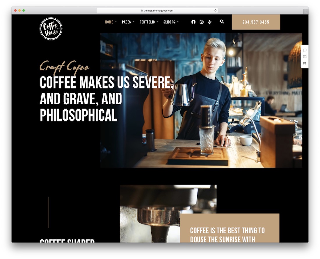 工藝咖啡店 wordpress 主題