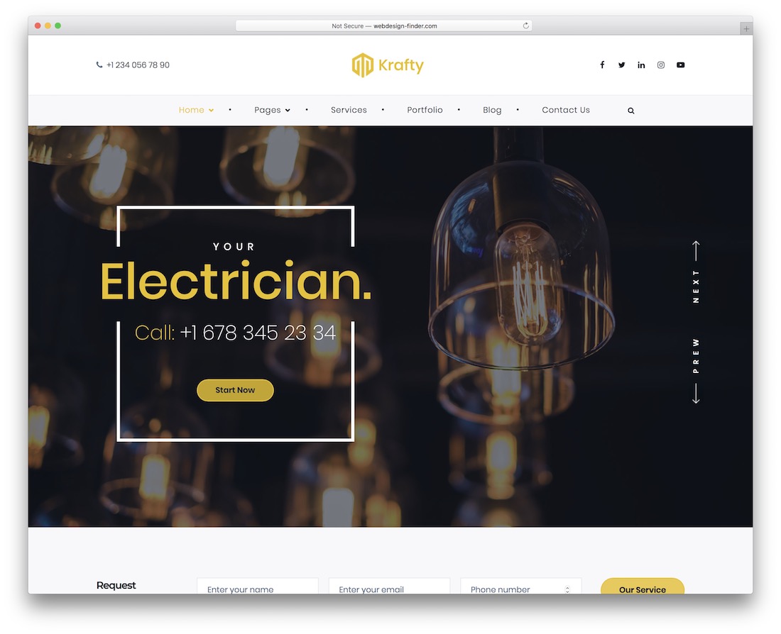 krafty elektryk szablon strony internetowej